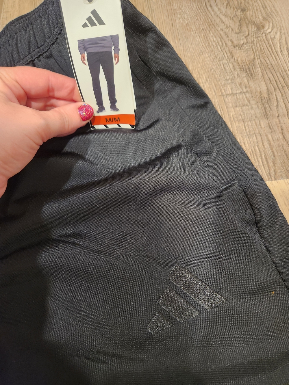 New Adidas Black Athletic Pants with Logo Size Medium